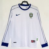 1998 Brazil Special Edition White Retro Long Sleeve Soccer jersey