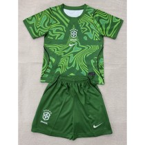 2026 Brazil GKG Green Fans Kids Soccer jersey