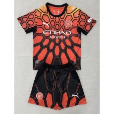 2026/27 Man City GKO Orange Fans Kids Soccer jersey