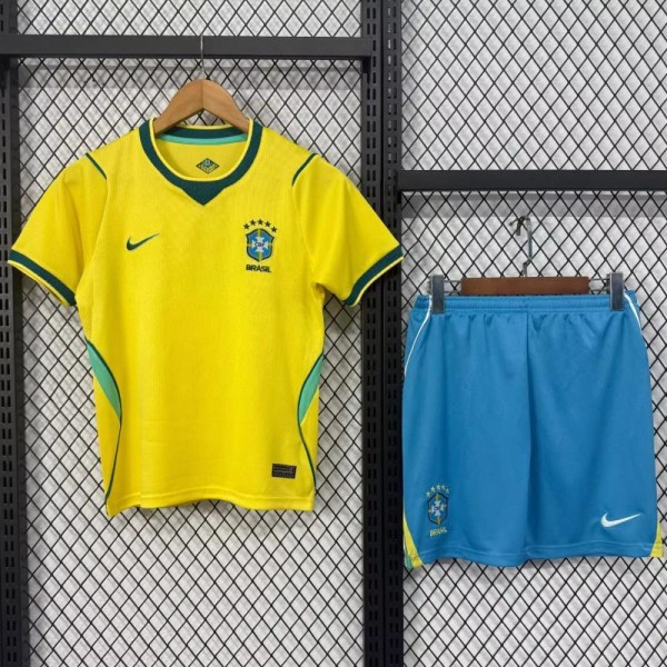 2026 Brazil Home Yellow Fans Kids Soccer jersey