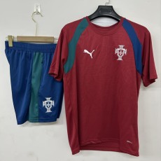 2026 Portugal Red Training Shorts Suit