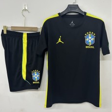 2026 Brazil Black Training Shorts Suit