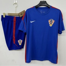 2026 Croatia Blue Training Shorts Suit