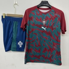 2026 Portugal Red Training Shorts Suit