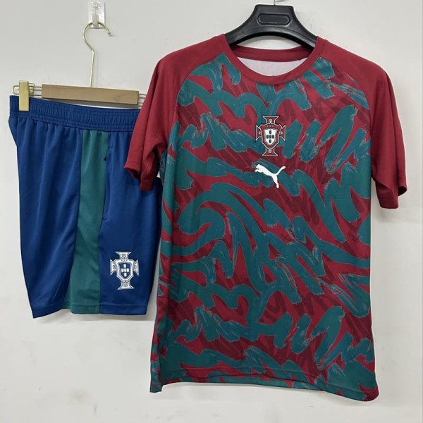 2026 Portugal Red Training Shorts Suit