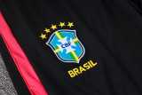 2026 Brazil Black Kids Half Pull Tracksuit