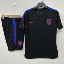 2026 USA Black Training Shorts Suit