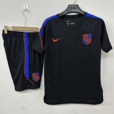 2026 USA Black Training Shorts Suit