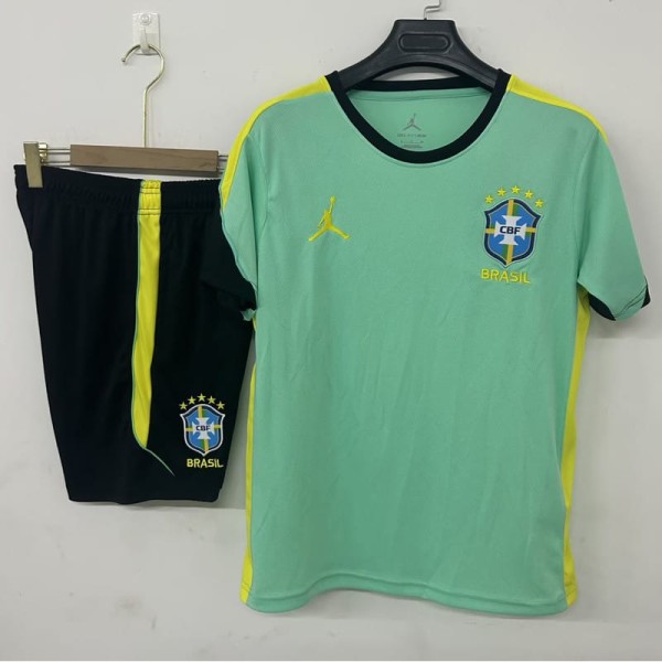 2026 Brazil Light Green Training Shorts Suit