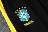 2026 Brazil Black Kids Half Pull Tracksuit