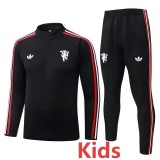 2026/27 Man Utd Black Kids Half Pull Tracksuit