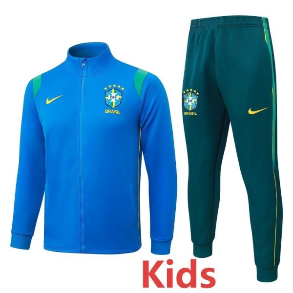 2026 Brazil Blue Kids Tracksuit