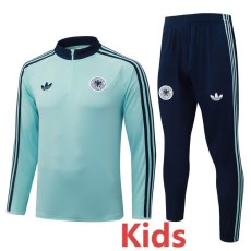 2026 Germany Light Green Kids Half Pull Tracksuit