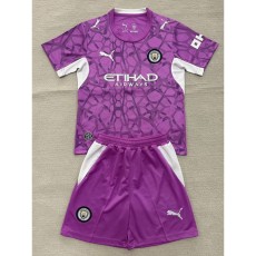 2026/27 Man City GKP Purple Fans Kids Soccer jersey