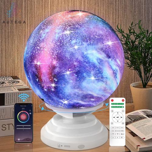 Premium 3D Orion Nebula Lamp Remote Control Galaxy Night Light App Touch 360° Rotation Variable Colors White Noise