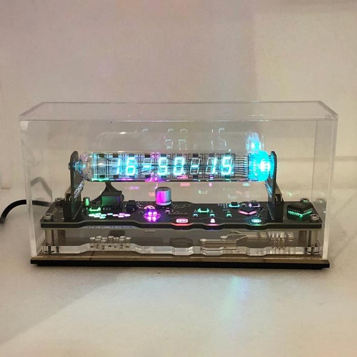 Cyberpunk Network Clock - Nixie Tube Clock RGB LED Technology Sense Ornament