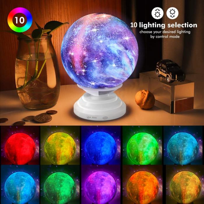 Premium 3D Orion Nebula Lamp Remote Control Galaxy Night Light App Touch 360° Rotation Variable Colors White Noise