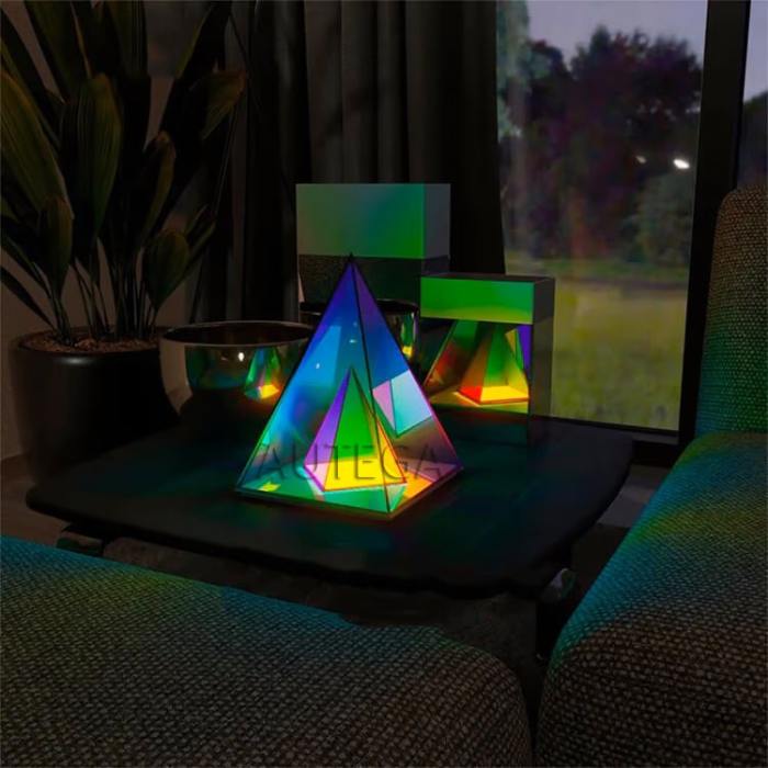 Premium Illusion Prism Pyramid - Iridescent RGB Lamp