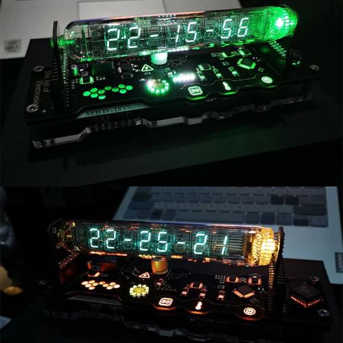 Cyberpunk Network Clock - Nixie Tube Clock RGB LED Technology Sense Ornament
