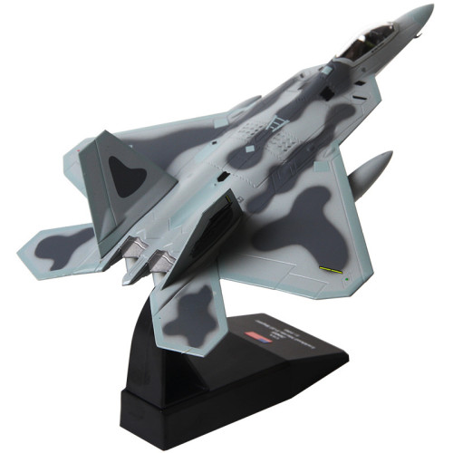 Classic Fighter Model 1:100 American F-22 Raptor Fighter Attack Diecast Airplanes Military Display Model Aircraft for Collection