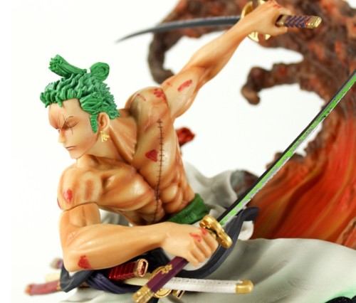 2021 Hot Sale Classic Toys One Piece Luffy Model PVC Roronoa Zoro Display Figure Standing in Rock
