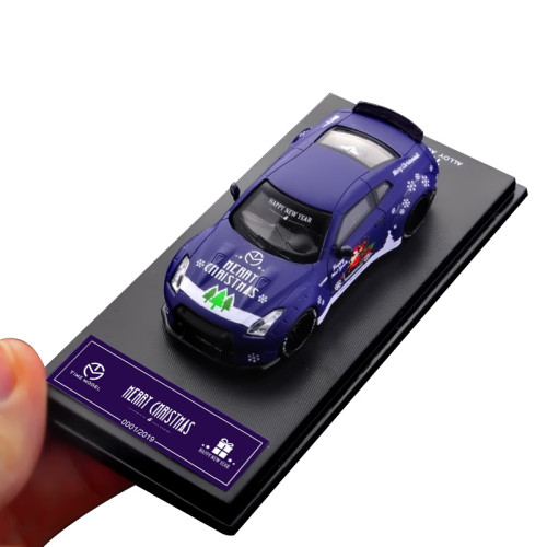 1:64 Nissan GT-R R35 Christmas Purple Painting Low Tail Type Alloy Model