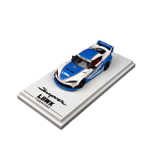 1:64 TOYOTA SUPRA LBWK Modification-White And Blue Painting Classic Refitting Modle Vehicle Alloy Model