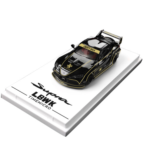 1:64 TOYOTA SUPRA LBWK Modified JPS Black and Gold Painting Classic Refitting Modle Vehicle Alloy Model