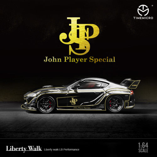 1:64 TOYOTA SUPRA LBWK Modified JPS Black and Gold Painting Classic Refitting Modle Vehicle Alloy Model