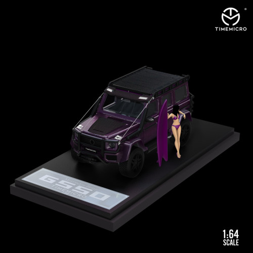 1:64 Mercedes-Benz BRABUS G550 Star Purple Painting Doll Fitting Edition Classic Modified Model Vehicle Alloy Model