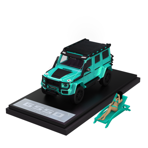1:64 Mercedes-Benz BRABUS G550 Tiffany Blue Painting Doll Fitting Edition Classic Modified Model Vehicle Alloy Model