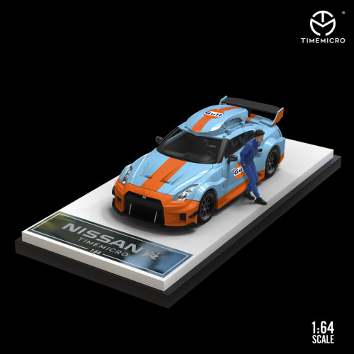 1:64 Nissan GT-R R50 3.0 Gulf Oil Painting Hardcover Edition Classic Modified Model Vehicle Alloy Model