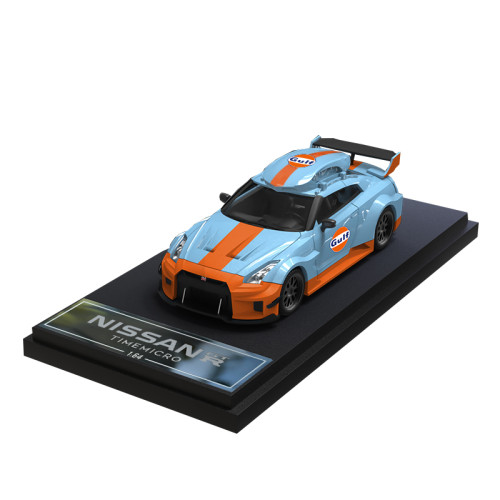1:64 Nissan GT-R R50 3.0 Gulf Oil Painting Regular Edition Classic Modified Model Vehicle Alloy Model