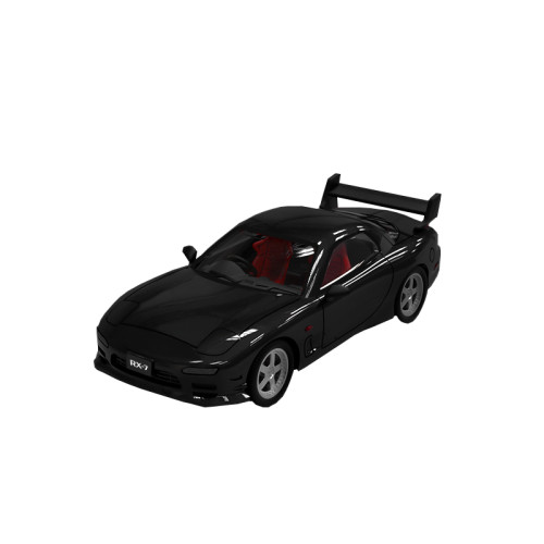 1:64 Mazda RX-7 Dream Collection Black painting Classic Modified Model Vehicle Alloy Model