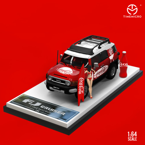 1:64 TOYOTA FJ CRUISER Coca-Cola  Painting  Hardcover Edition Classic Modified Model Vehicle Alloy Model