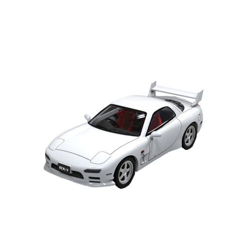 1:64 Mazda RX-7 Dream Collection White Painting Classic Modified Model Vehicle Alloy Model