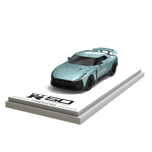 1:64 Nissan GT-R R50 Light Dark Green Painting Classic Modified Model Vehicle Alloy Model