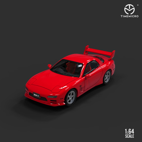 1:64 Mazda RX-7 Dream Collection Red Painting Classic Modified Model Vehicle Alloy Model