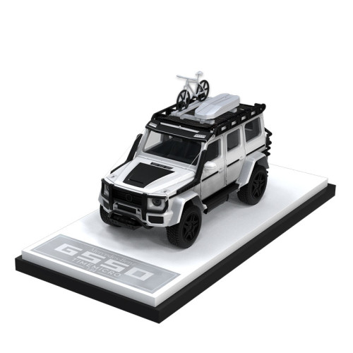 1:64 Mercedes-Benz BRABUS G550 White Painting Hardcover Edition Classic Modified Model Vehicle Alloy Model