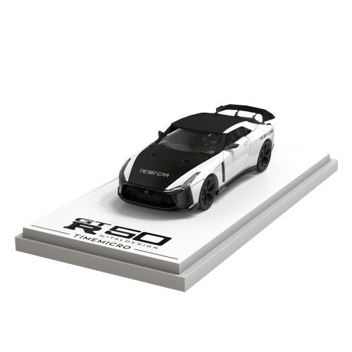1:64 Nissan GT-R R50 Test Car Black And White Painting Regular Version Classic Modified Model Vehicle Alloy Model