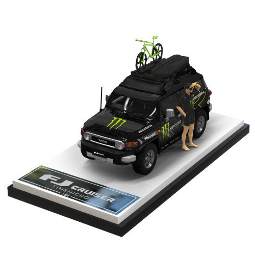1:64 TOYOTA FJ CRUISER Monster Energy  Painting Hardcover Edition Classic Modified Model Vehicle Alloy Model