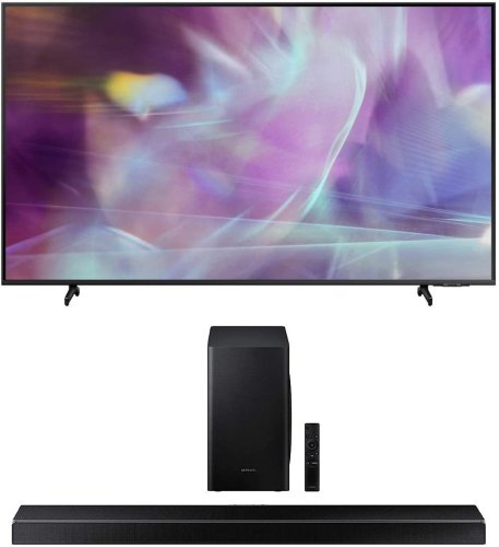 Samsung QN32Q60AA 32  QLED Q60 Series 4K Smart TV Titan Gray with a Samsung HW-Q60T Wireless 5.1 Channel Soundbar and Bluetooth Subwoofer (2021)
