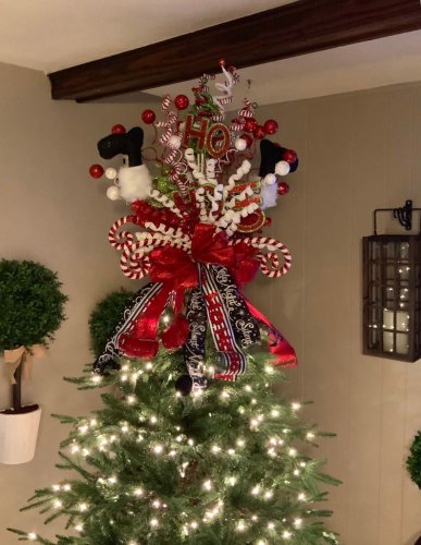 Santa Leg Tree Topper-Christmas Tree Decorations
