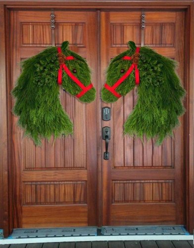 Winter Wreath-Farmhouse Double Horse Head Christmas Wreath-Christmas decoration