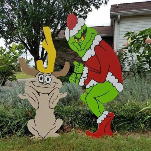 The grinch max christmas yard sign garden decoration
