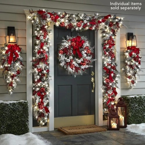 The Cordless Prelit Red And White Holiday Trim