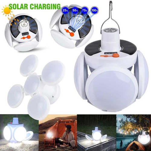 FOLDABLE 2 IN 1 SOLAR LAMP WITH USB CHARGER