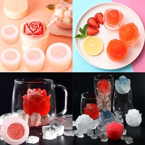 ❤️ 3D 硅胶玫瑰形冰块模具