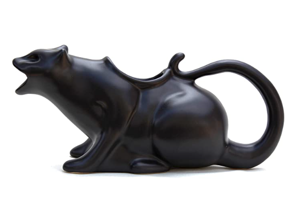 Puking Kitty Gravy Boat | Funny Novelty Cat Gift for Animal Lovers | Porcelain Sauce Boat