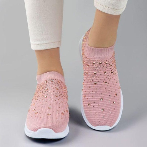 Crystal Breathable Orthopedic Slip On Walking Shoes